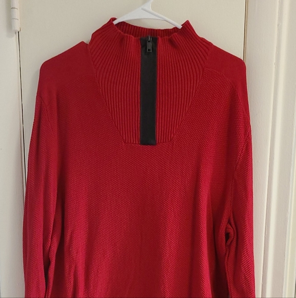 Alfani Mens 1/4 Zip Sweater Red Size Large - Picture 4 of 4